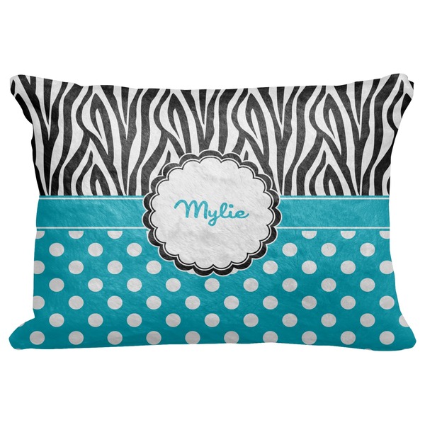 Custom Dots & Zebra Decorative Baby Pillowcase - 16"x12" (Personalized)