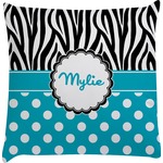 Dots & Zebra Decorative Pillow Case (Personalized)