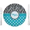 Dots & Zebra Glass Lunch / Dinner Plate 10" (Personalized)