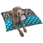 Dots & Zebra Dog Bed - Large w/ Name or Text