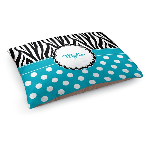 Custom Dots & Zebra Dog Bed - Medium w/ Name or Text
