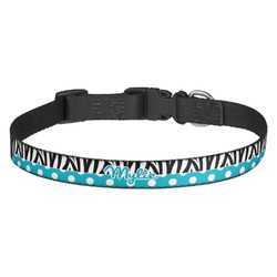 Dots & Zebra Dog Collar - Medium (Personalized)