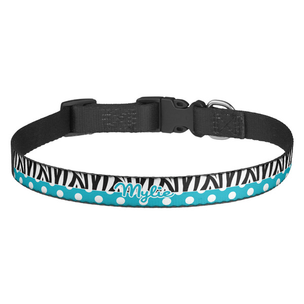 Custom Dots & Zebra Dog Collar - Medium (Personalized)