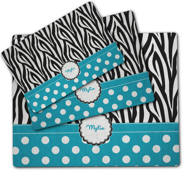 Dots & Zebra Dog Food Mat - MAIN (sm, med, lrg)