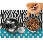 Dots & Zebra Dog Food Mat - Small w/ Name or Text