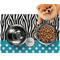 Dots & Zebra Dog Food Mat - Small LIFESTYLE