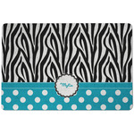 Dots & Zebra Dog Food Mat w/ Name or Text