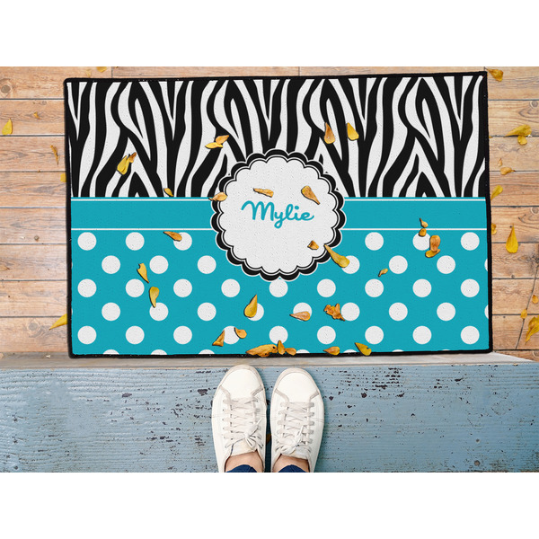 Dots & Zebra Door Mat - LIFESTYLE (Med)