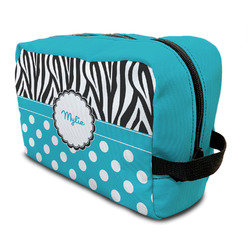 Dots & Zebra Toiletry Bag / Dopp Kit (Personalized)