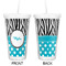 Dots & Zebra Double Wall Tumbler with Straw - Approval
