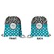 Dots & Zebra Drawstring Backpack Front & Back Small