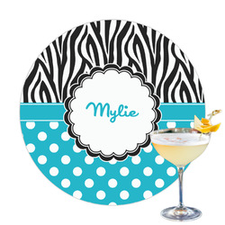 Dots & Zebra Printed Drink Topper - 3.25" (Personalized)