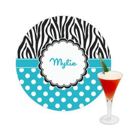 Dots & Zebra Printed Drink Topper -  2.5" (Personalized)