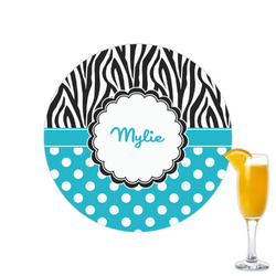 Dots & Zebra Printed Drink Topper - 2.15" (Personalized)