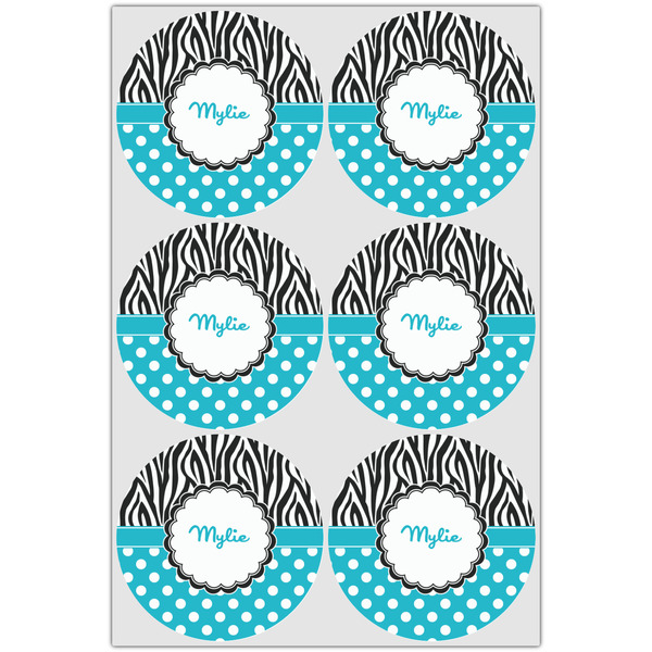 Dots & Zebra Drink Topper - XLarge - Set of 6