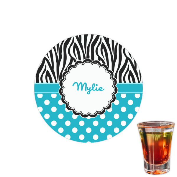 Custom Dots & Zebra Printed Drink Topper - 1.5" (Personalized)