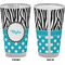 Dots & Zebra Pint Glass - Full Color - Front & Back Views