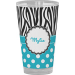 Dots & Zebra Pint Glass - Full Color (Personalized)