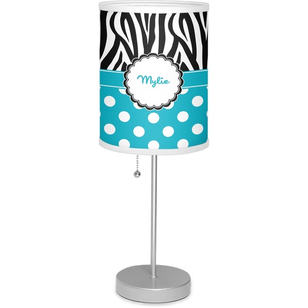 Custom Dots & Zebra 7" Drum Lamp with Shade (Personalized)