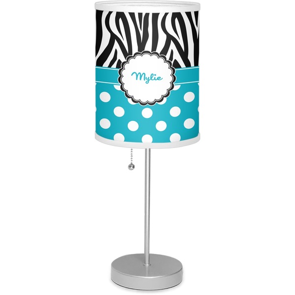 Custom Dots & Zebra Lamp with Drum Shade (Personalized)