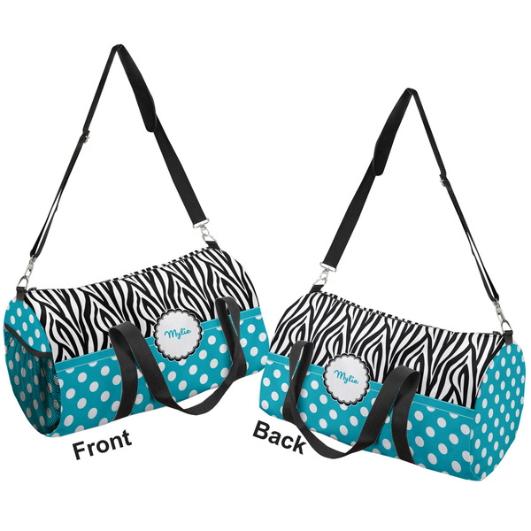 Dots & Zebra Duffle bag large front and back sides