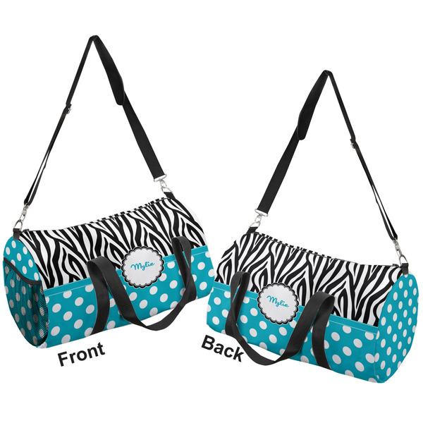 Dots & Zebra Duffle bag small front and back sides