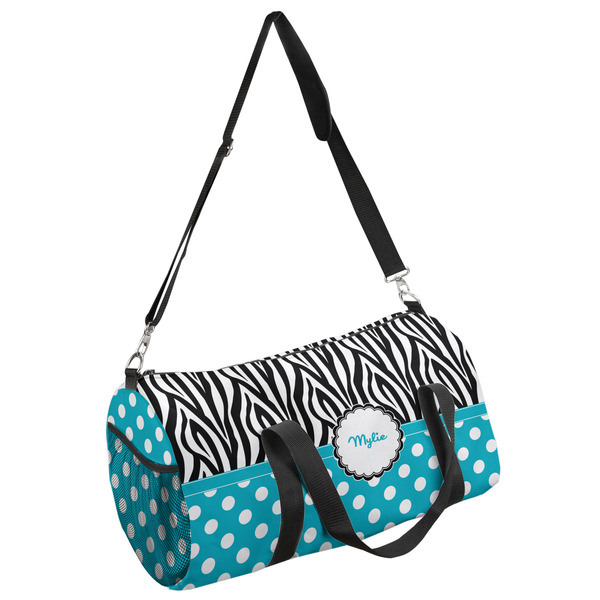 Custom Dots & Zebra Duffel Bag (Personalized)