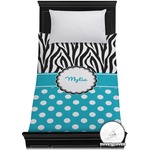 Dots & Zebra Duvet Cover - Twin (Personalized)