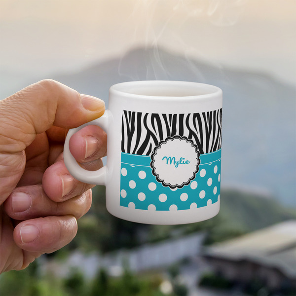 Custom Dots & Zebra Single Shot Espresso Cup - Single (Personalized)