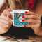 Dots & Zebra Espresso Cup - 6oz (Double Shot) LIFESTYLE (Woman hands cropped)
