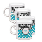 Dots & Zebra Single Shot Espresso Cups - Set of 4 (Personalized)