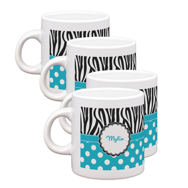 Custom Dots & Zebra Single Shot Espresso Cups - Set of 4 (Personalized)
