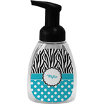 Dots & Zebra Foam Soap Bottle - Black (Personalized)
