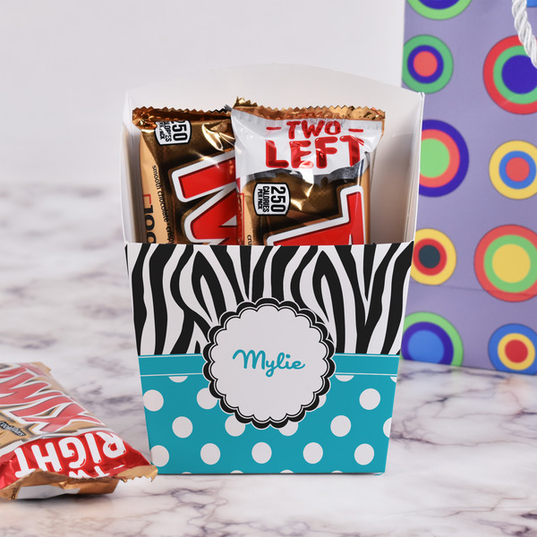 Dots & Zebra French Fry Favor Box - w/ Treats View