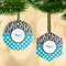 Dots & Zebra Flat Glass Ornament w/ Name or Text
