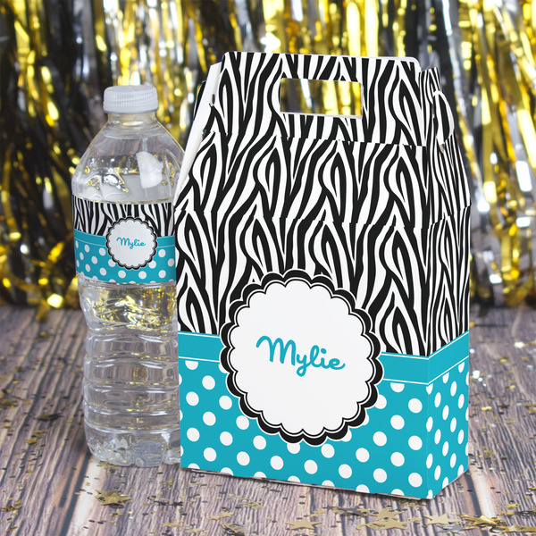 Dots & Zebra Gable Favor Box - In Context
