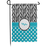 Dots & Zebra Small Garden Flag - Single Sided w/ Name or Text