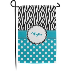 Dots & Zebra Small Garden Flag - Double Sided w/ Name or Text