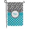 Dots & Zebra Small Garden Flag - Double Sided w/ Name or Text