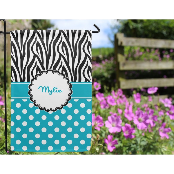 Dots & Zebra Garden Flag - Outside In Flowers