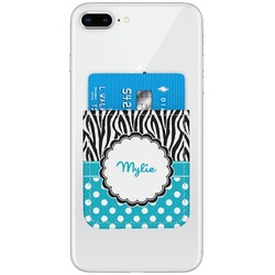 Dots & Zebra Genuine Leather Adhesive Phone Wallet (Personalized)