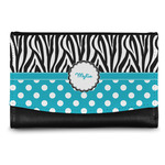 Dots & Zebra Genuine Leather Women's Wallet - Small (Personalized)