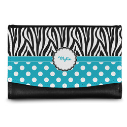 Dots & Zebra Genuine Leather Women's Wallet - Small (Personalized)
