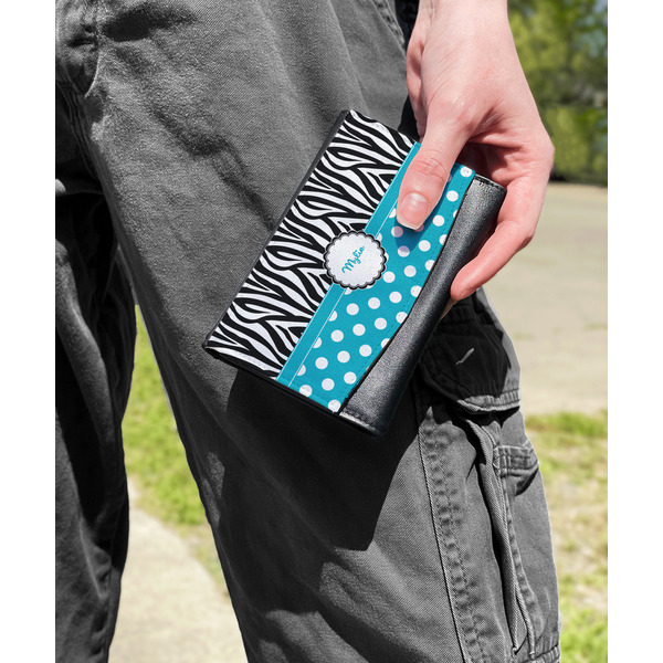 Dots & Zebra Genuine Leather Womens Wallet - In Context
