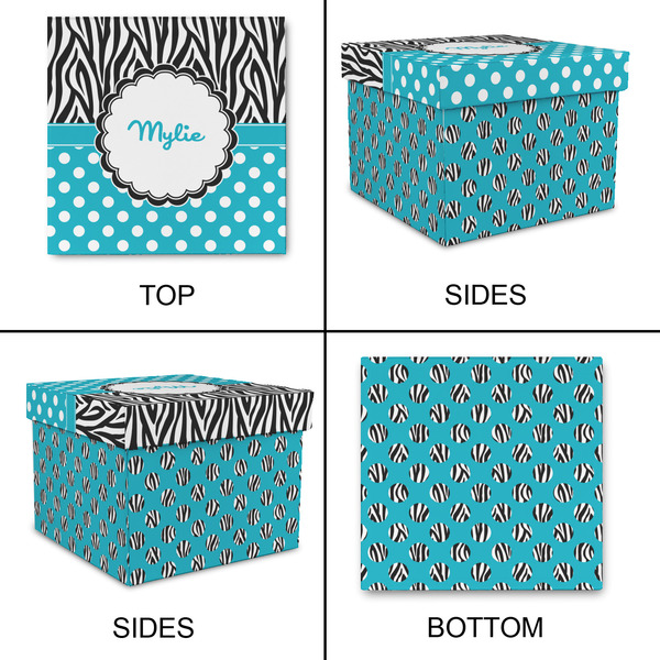 Dots & Zebra Gift Boxes with Lid - Canvas Wrapped - Large - Approval