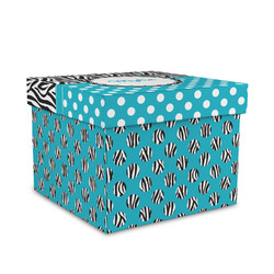 Dots & Zebra Gift Box with Lid - Canvas Wrapped - Medium (Personalized)