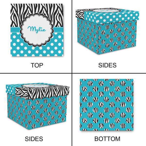 Dots & Zebra Gift Boxes with Lid - Canvas Wrapped - Small - Approval