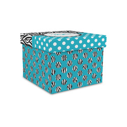 Dots & Zebra Gift Box with Lid - Canvas Wrapped - Small (Personalized)