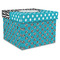 Dots & Zebra Gift Boxes with Lid - Canvas Wrapped - X-Large - Front/Main