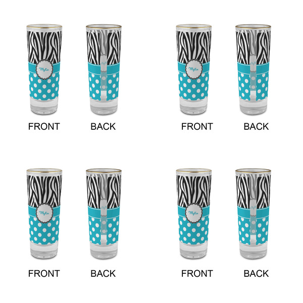 Dots & Zebra Glass Shot Glass - 2 oz - Set of 4 - APPROVAL